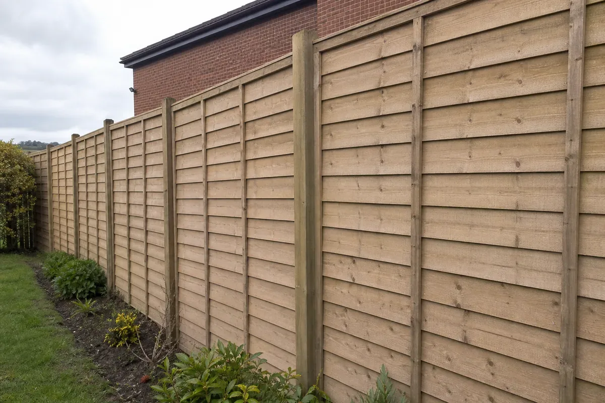 Feather edge timber fencing in a Barnsley garden